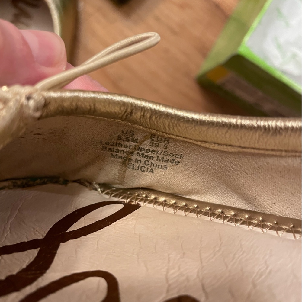 Sam Edelman Felicia Gold Leather Ballet Flats - Picture 9 of 14